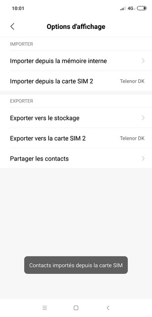 Vos contacts vont être enregistrés sur votre compte Google et dans votre téléphone lors de la prochaine synchronisation de Google.