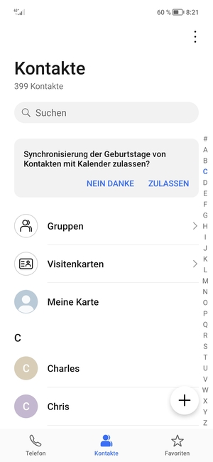 Wählen Sie die Menü-Taste