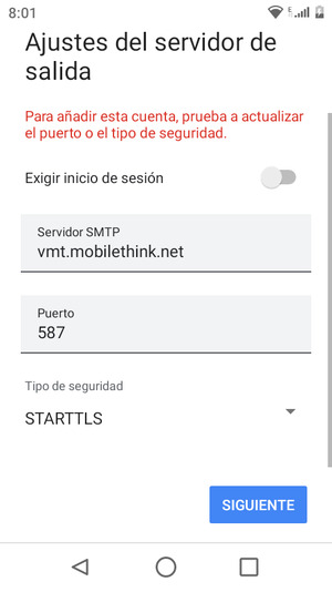 Desplácese y seleccione Tipo de seguridad