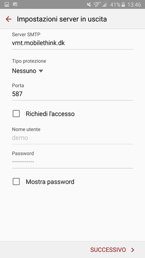 Deseleziona la casella di controllo Richiedi l'accesso e seleziona SUCCESSIVO