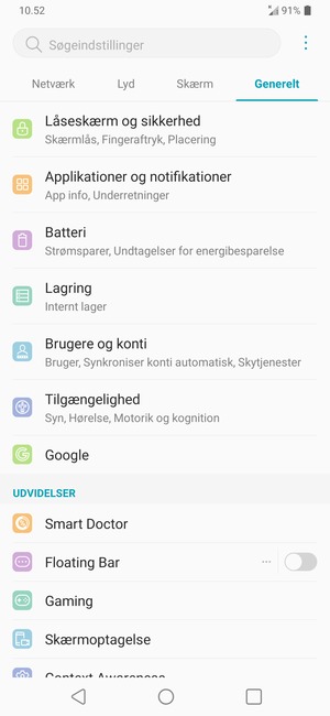 Vælg Låseskærm og sikkerhed
