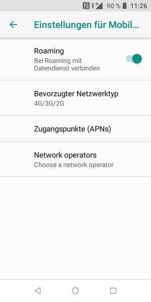 Schalten Sie Roaming an oder aus