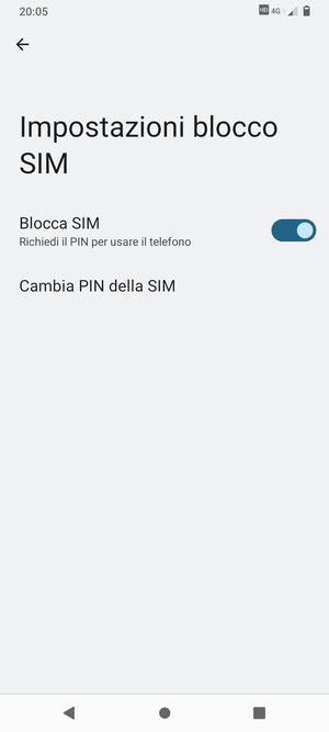 Seleziona Cambia PIN della SIM