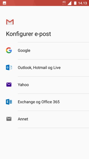 Velg Outlook, Hotmail og Live