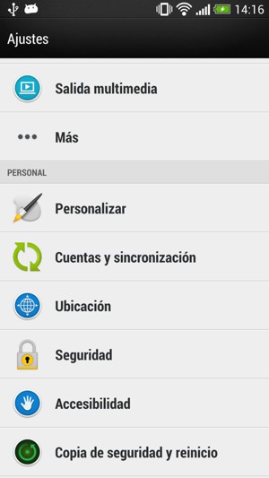 Seleccione Cuentas y sincronización