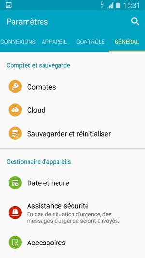 Pour activer votre écran de verrouillage, allez dans le menu Paramètres et sélectionnez APPAREIL