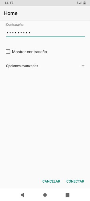 Introduzca la contraseña de Wi-Fi y seleccione CONECTAR