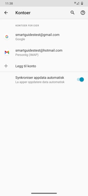 Velg din Google-konto