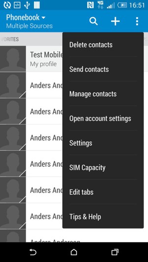 Select Manage contacts