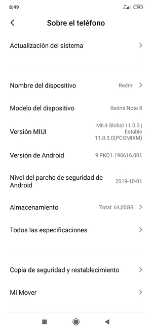 Seleccione Actualización del sistema