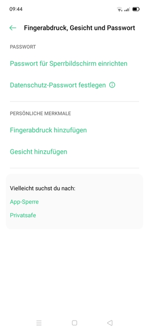 Wählen Sie Passwort für Sperrbildschirm einrichten