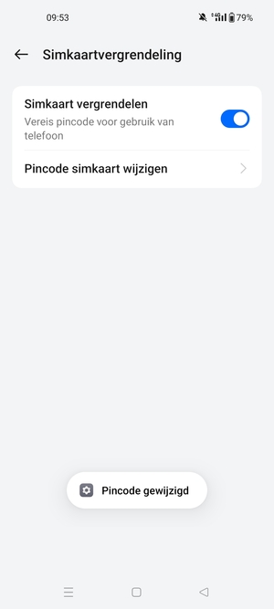 Uw Pincode voor simkaart is gewijzigd