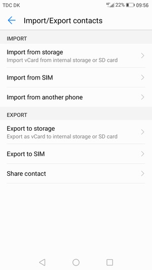 Select Import from SIM