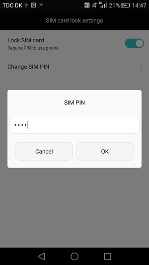 Enter your New SIM PIN and select OK