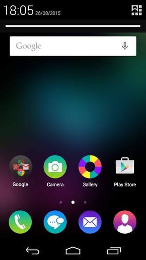 Slide down the top menu