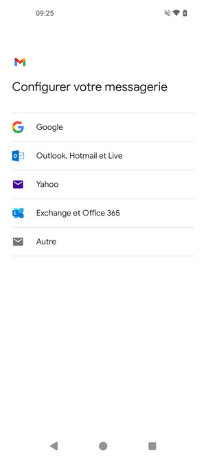 Sélectionnez Outlook, Hotmail et Live