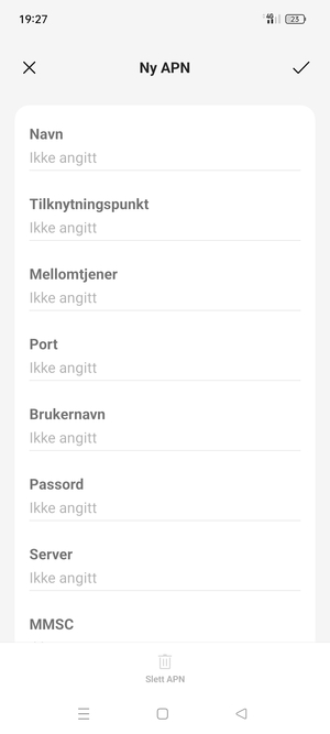 Skriv inn internett-informasjon