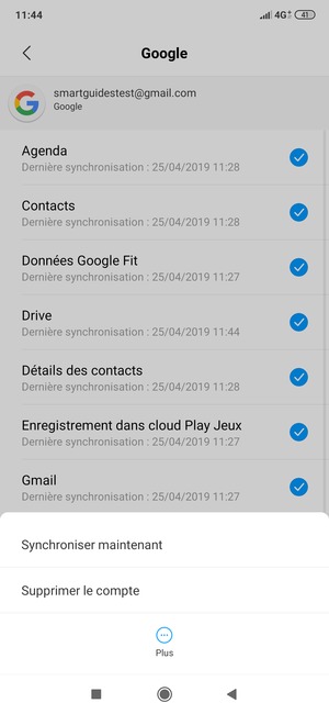 Sélectionnez Synchroniser maintenant