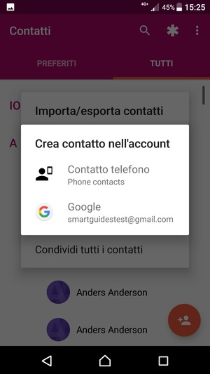 Seleziona il tuo account Google