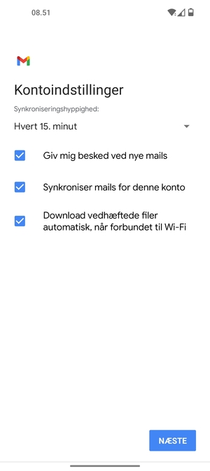 Vælg NÆSTE