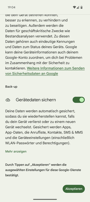 Wählen Sie Akzeptieren