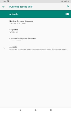 La tablet ha sido configurado para su uso como módem