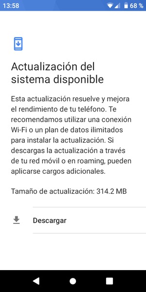 Si su teléfono no está actualizado, siga las instrucciones que aparecen en pantalla.