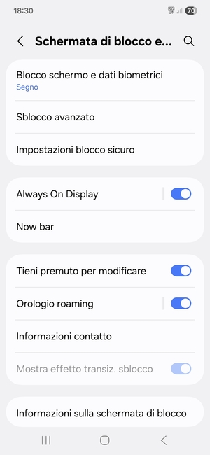 Il tuo telefono è ora protetto dal blocco schermo