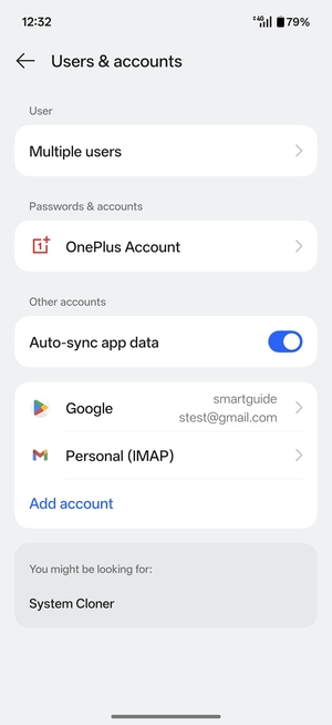 Select your Google account