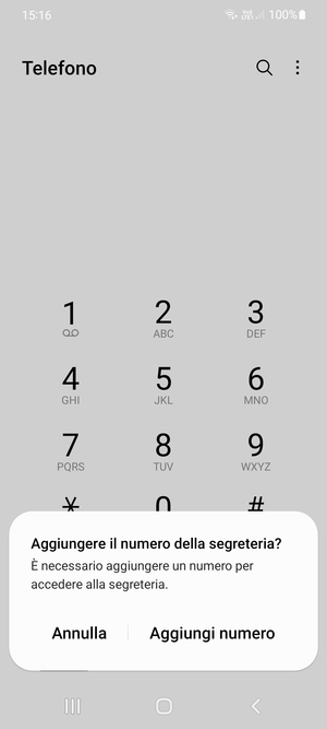 Se la segreteria telefonica non è configurata, seleziona Aggiungi numero