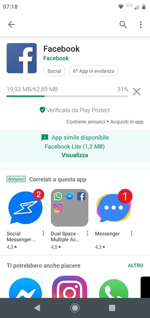 Attendi il completamento del processo di installazione