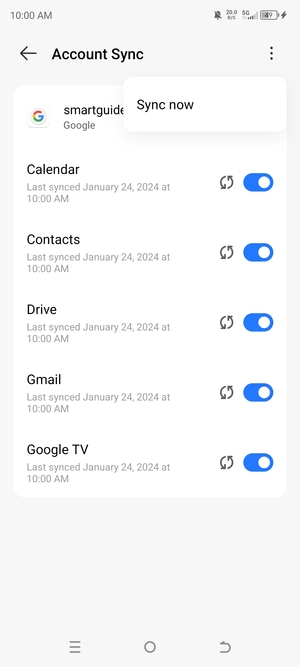 Select Sync now