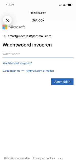 Voer uw wachtwoord in en selecteer Aanmelden