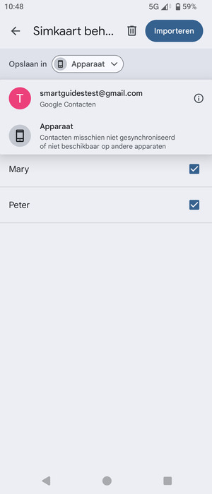 Selecteer uw Google-account