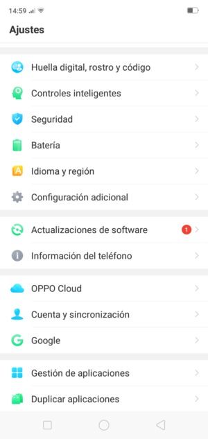 Para activar su bloqueo de pantalla, vaya al menú Ajustes y seleccione Huella digital, rostro y código