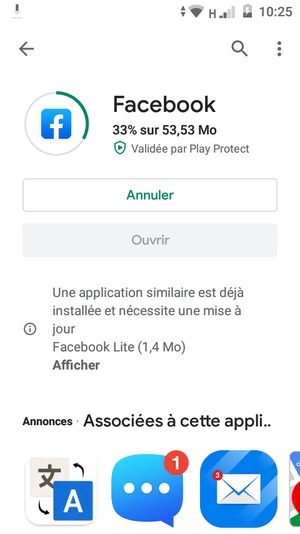 Veuillez attendre la fin de la procédure d'installation
