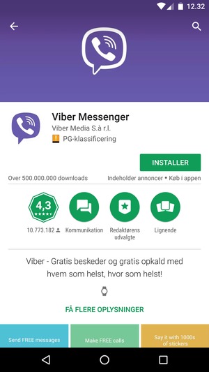Vælg INSTALLER