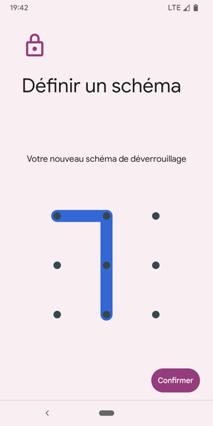 Dessinez de nouveau le schéma de déverrouillage et sélectionnez Confirmer