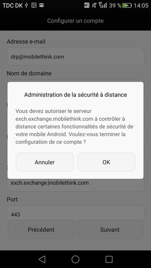 Sélectionnez OK