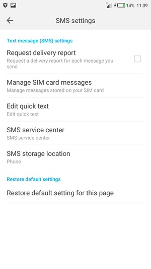 Select SMS service center