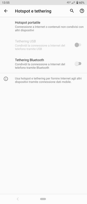 Seleziona Hotspot portatile