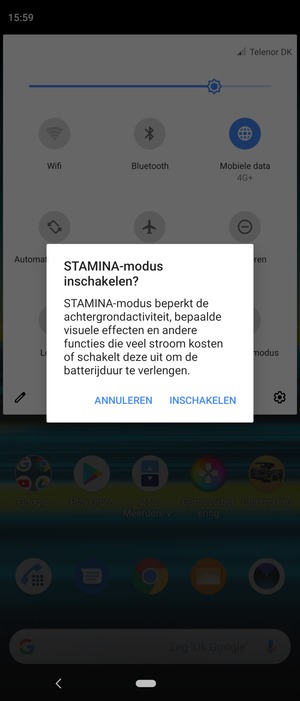 Selecteer INSCHAKELEN
