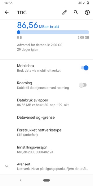 For å bytte nettverk hvis det oppstår nettverksproblemer, velg Avansert