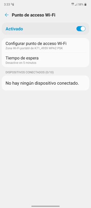 El teléfono ha sido configurado para su uso como módem