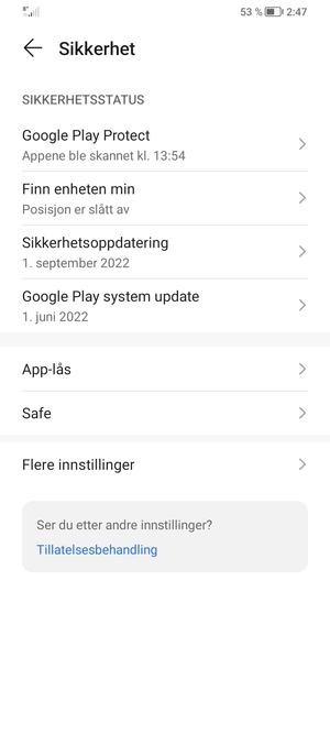 Velg Flere innstillinger