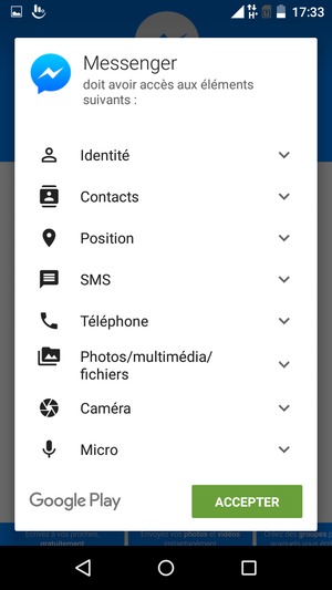 Sélectionnez ACCEPTER