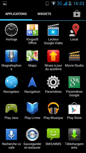Sélectionnez Paramètres