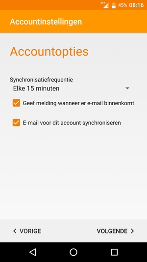 Selecteer VOLGENDE