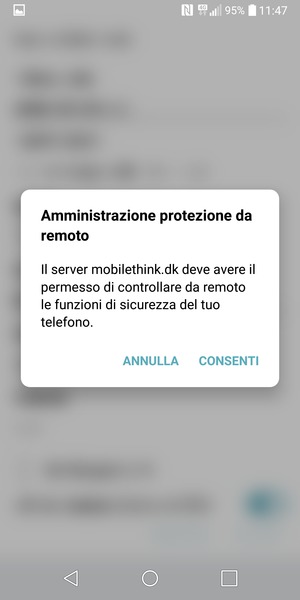 Seleziona CONSENTI
