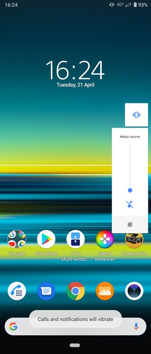 Select Vibrate to change to silent mode